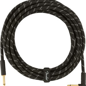 FENDER DELUXE SERIES INSTRUMENT CABLE, BLACK TWEED, 18.6'
