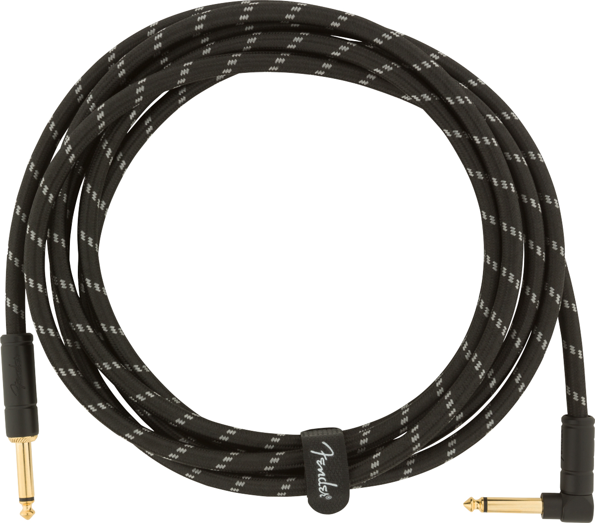 FENDER DELUXE SERIES INSTRUMENT CABLE, BLACK TWEED, 10'
