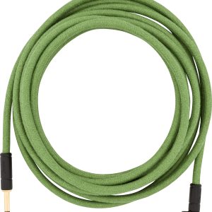 FENDER 18.6' PURE HEMP INSTRUMENT CABLE, GREEN, RIGHT ANGLE