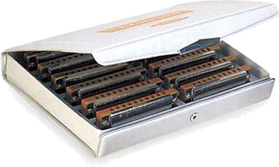 SUZUKI FOLKMASTER 10 HOLE DIATONIC HARMONICA, SET OF 12