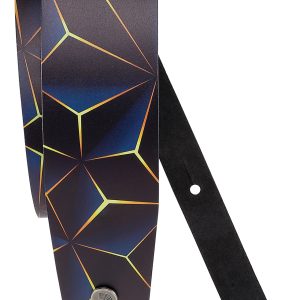 D'ADDARIO PRINTED LEATHER GUITAR STRAP, OPTIC ART