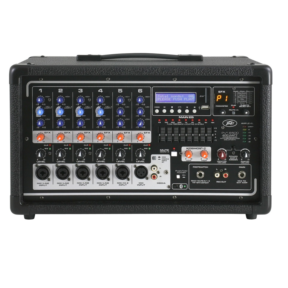 Peavey PVI 6500 6-Input Channel 400 watt Powered Mixer Amplifier (3601840)