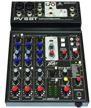 Peavey PV 6 BT 6-Channel Compact Mixer With USB (3612590)