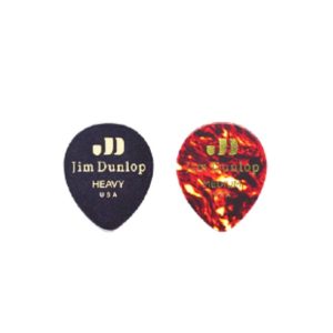 Dunlop 485P03 Genuine Celluloid Tear Drop Guitar Picks – Black (12 Pack)
