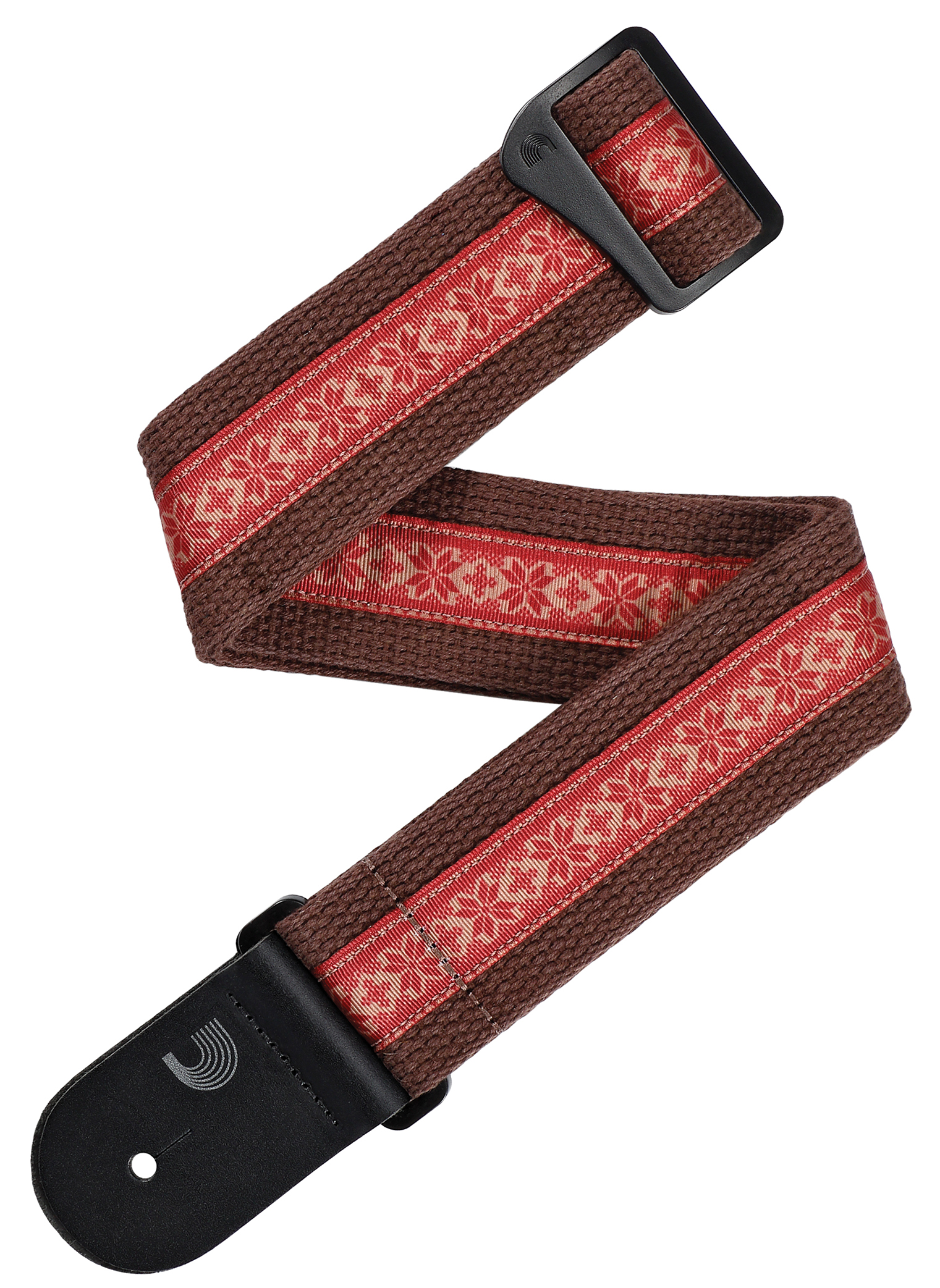 D'ADDARIO DELUXE COTTON GUITAR STRAP, BROWN