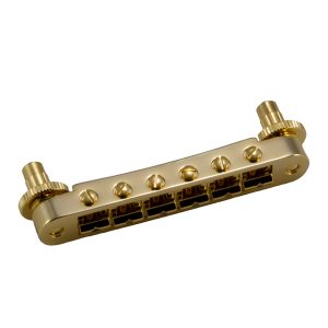GROVER TUNE-O-MATIC GUITAR BRIDGE GOLD  (NOTCHED)