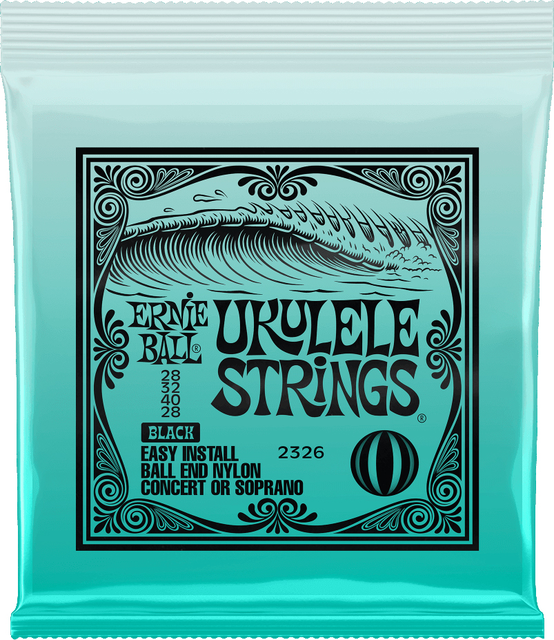 ERNIE BALL CONCERT/SOPRANO NYLON BALL-END UKULELE STRINGS - BLACK