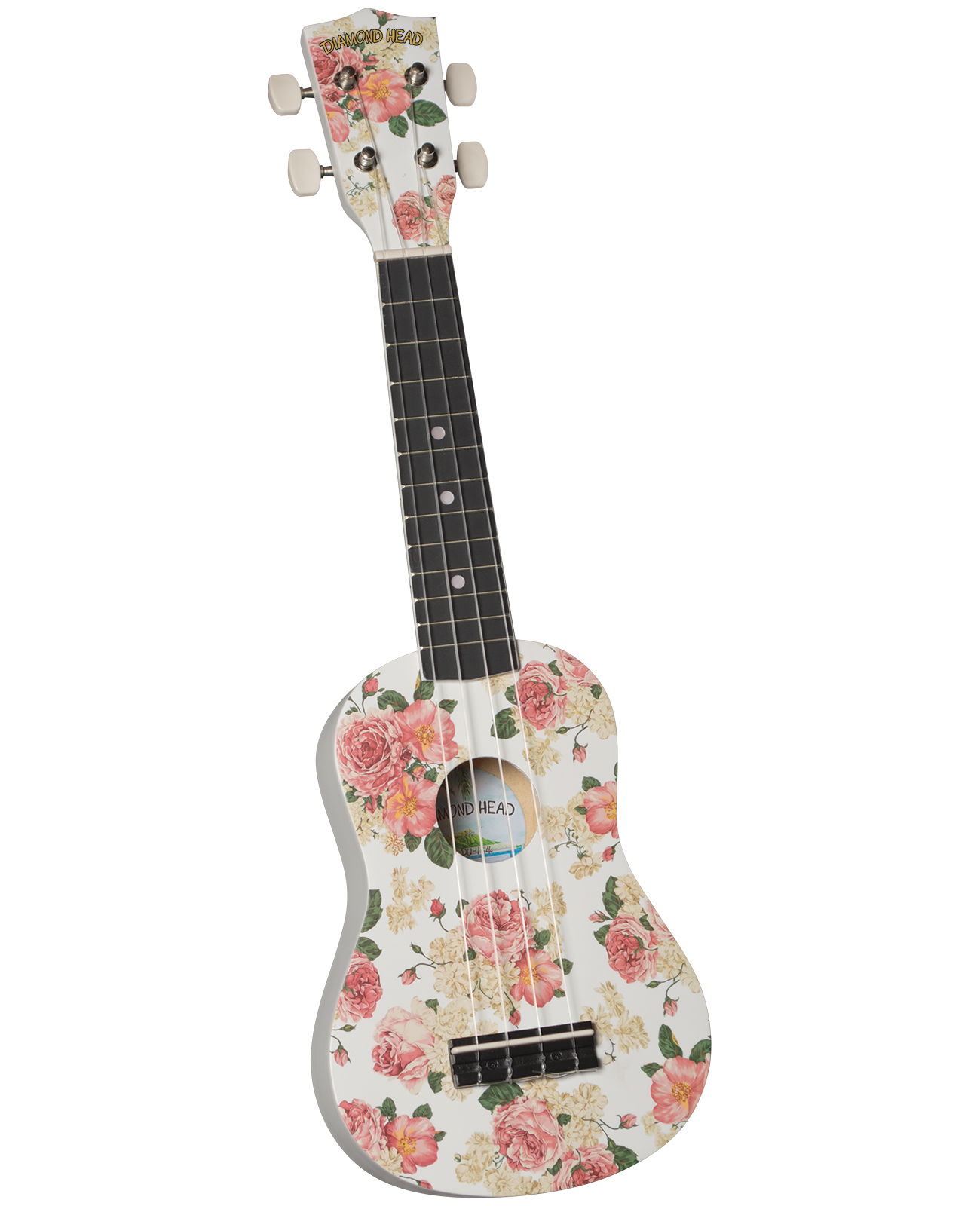Diamond Head DU-134 Vintage Series Soprano Ukulele - White Floral