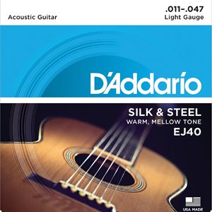 D'ADDARIO SILK & STEEL FOLK GUITAR STRING SET, .011-.047 GAUGE