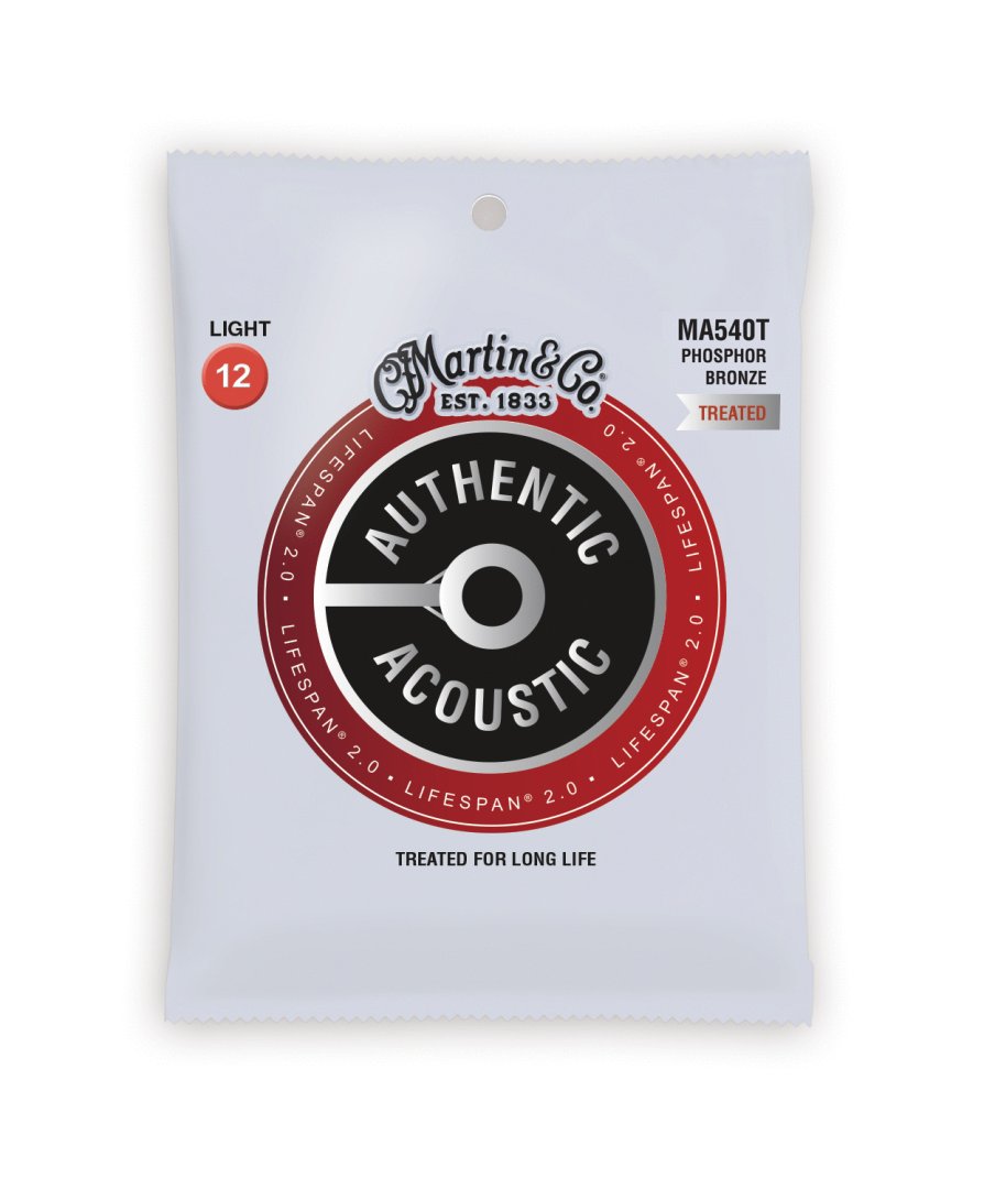 Martin MA540T Authentic Acoustic Lifespan 92/8 Phosphor Bronze Light Guitar Strings