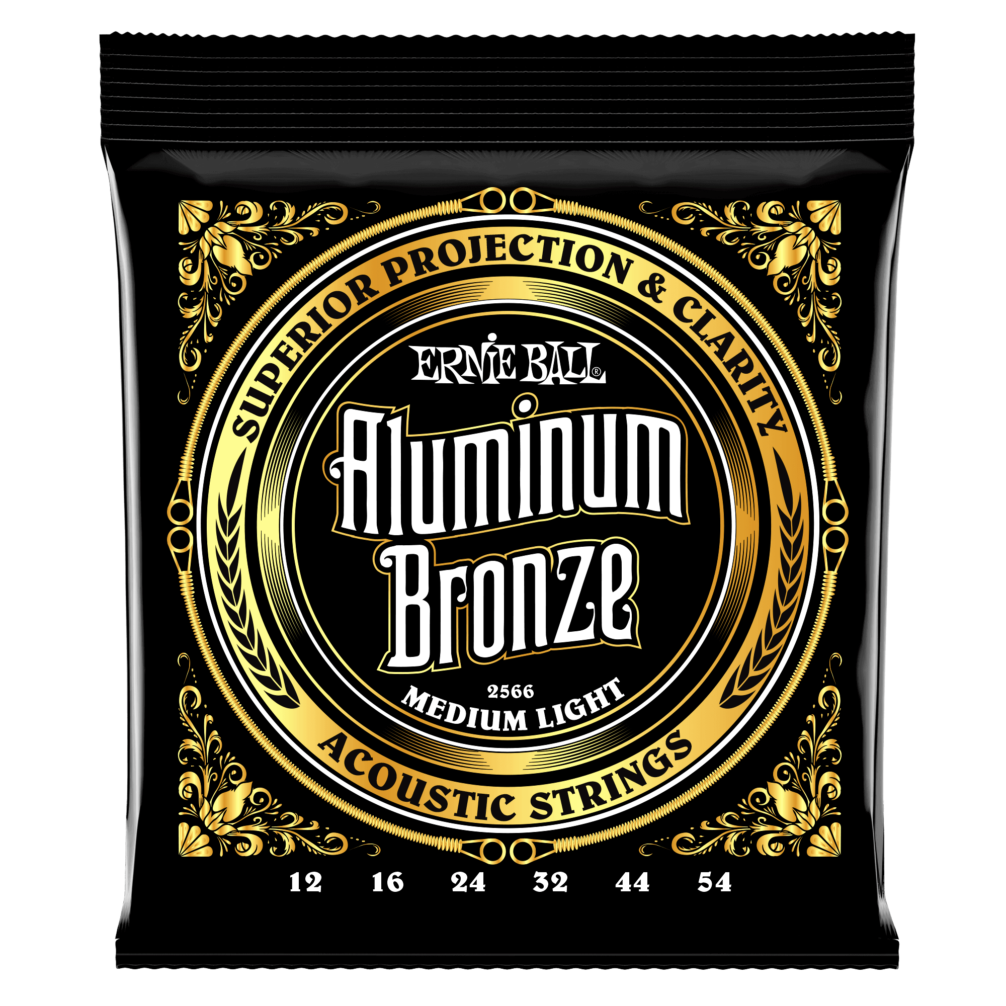 Medium Light Aluminum Bronze Acoustic Guitar Strings - 12-54 Gauge