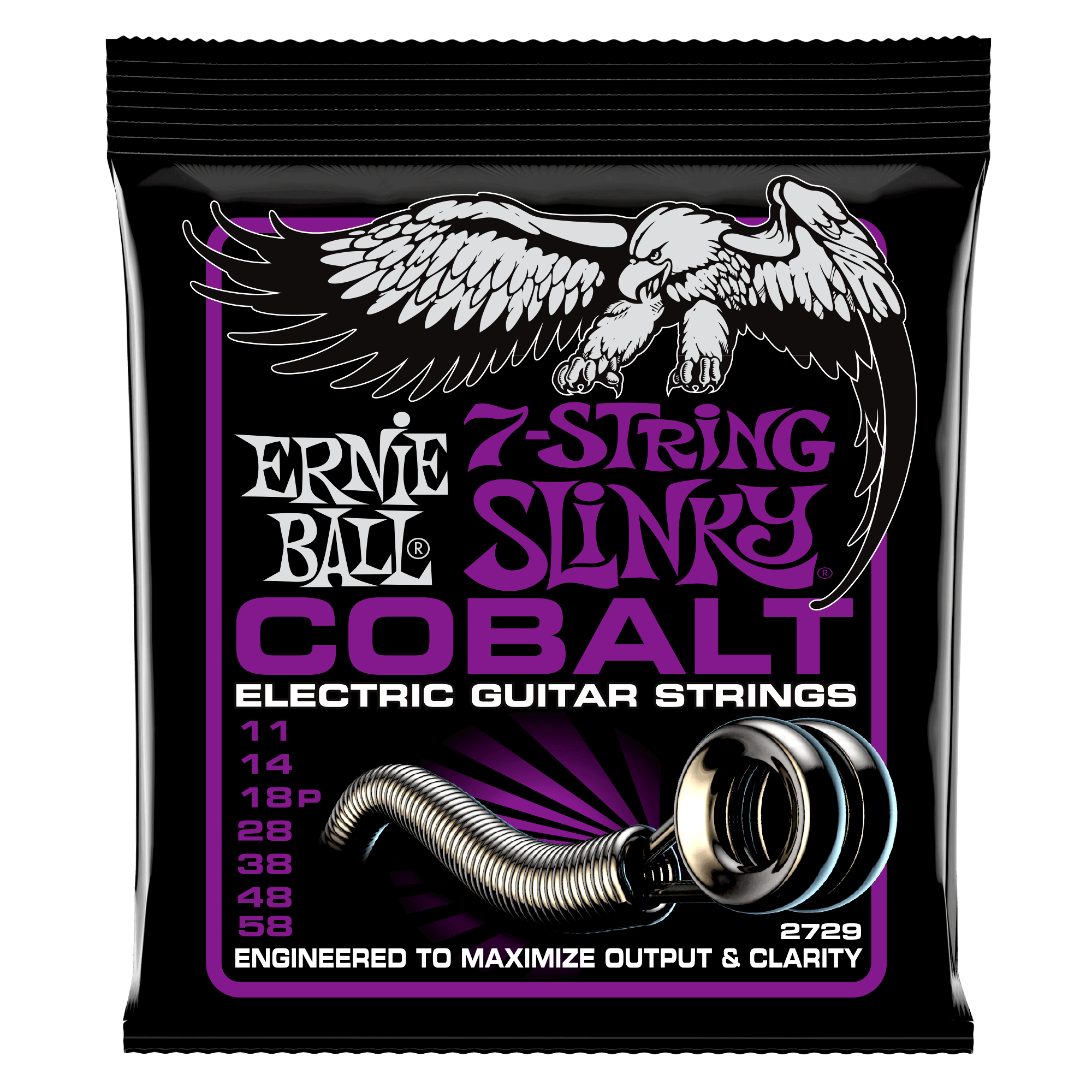 Power Slinky Cobalt 7-String Electric Guitar Strings - 11-58 Gauge