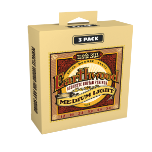 Earthwood Medium Light 80/20 Bronze Acoustic Guitar Strings 3 Pack - 12-54 Gauge