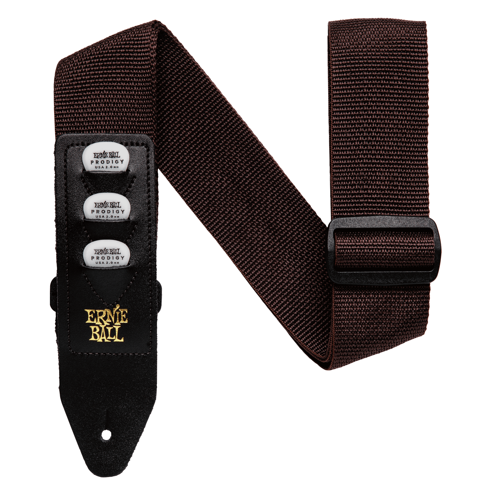 Ernie Ball Brown Pickholder Strap
