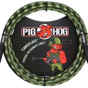 PIG HOG VINTAGE SERIES INSTRUMENT CABLE, 10FT, CAMOUFLAGE