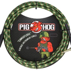 PIG HOG VINTAGE SERIES INSTRUMENT CABLE, 10FT, CAMOUFLAGE