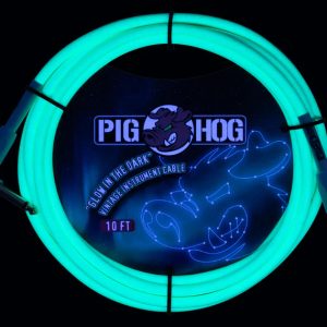 PIG HOG GLOW IN THE DARK INSTRUMENT CABLE, 10FT, RIGHT ANGLE