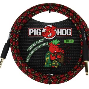 PIG HOG VINTAGE SERIES INSTRUMENT CABLE, 10FT, TARTAN PLAID