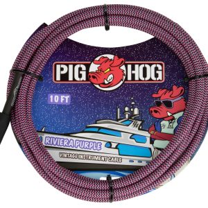 PIG HOG VINTAGE SERIES INSTRUMENT CABLE, 10FT, RIVIERA PURPLE