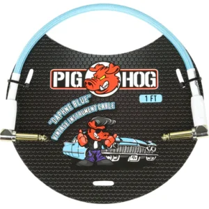 Pig Hog  "Daphne Blue" 1ft Right Angled Patch Cables