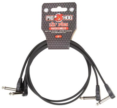 Pig Hog Lil' Pigs 2ft low profile patch cables, 2pk