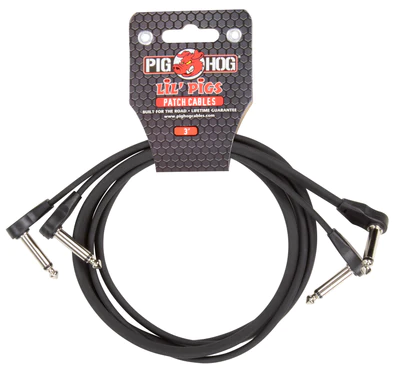Pig Hog Lil' Pigs 3ft low profile patch cables, 2pk