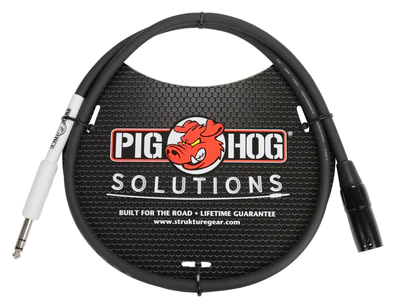 Pig Hog Cable - XLR male to 1/4" TRS, 6ft