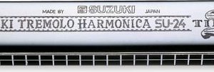 SUZUKI 2 TIMER TREMOLO HARMONICA, 24 DUAL HOLE, OCTAVE TUNED