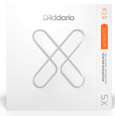 D'ADDARIO XS PHOSPHOR BRONZE GUITAR STRING SET, EXTRA LIGHT
